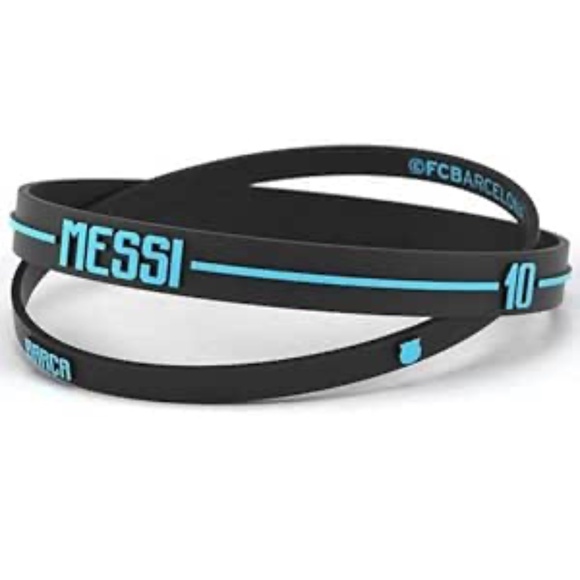 BARCELONA Wristbands – Lot De 2, Logo Side, Bleu/Rouge, 7 Cm De Large, Officiel
